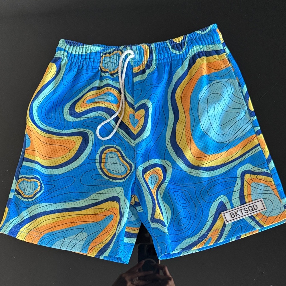 Kids' Blue Abstract Print Shorts